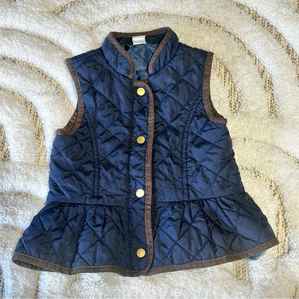 Toddler Janie and Jack Blue Quit Vest | Size 2T